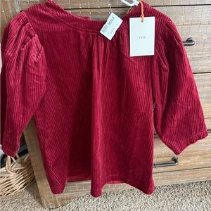 Women's Red Corduroy Top